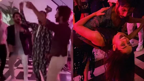 Shahid Kapoor dances with Mira Rajput and friends; Ishaan Khatter and Kunal Kemmu do bhangra.